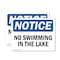 Signmission No Swimming In The Lake, 5 in W x Rectangle, Vinyl Decal OS-2PACK-NS-D-35-L-14875 - alternate 1
